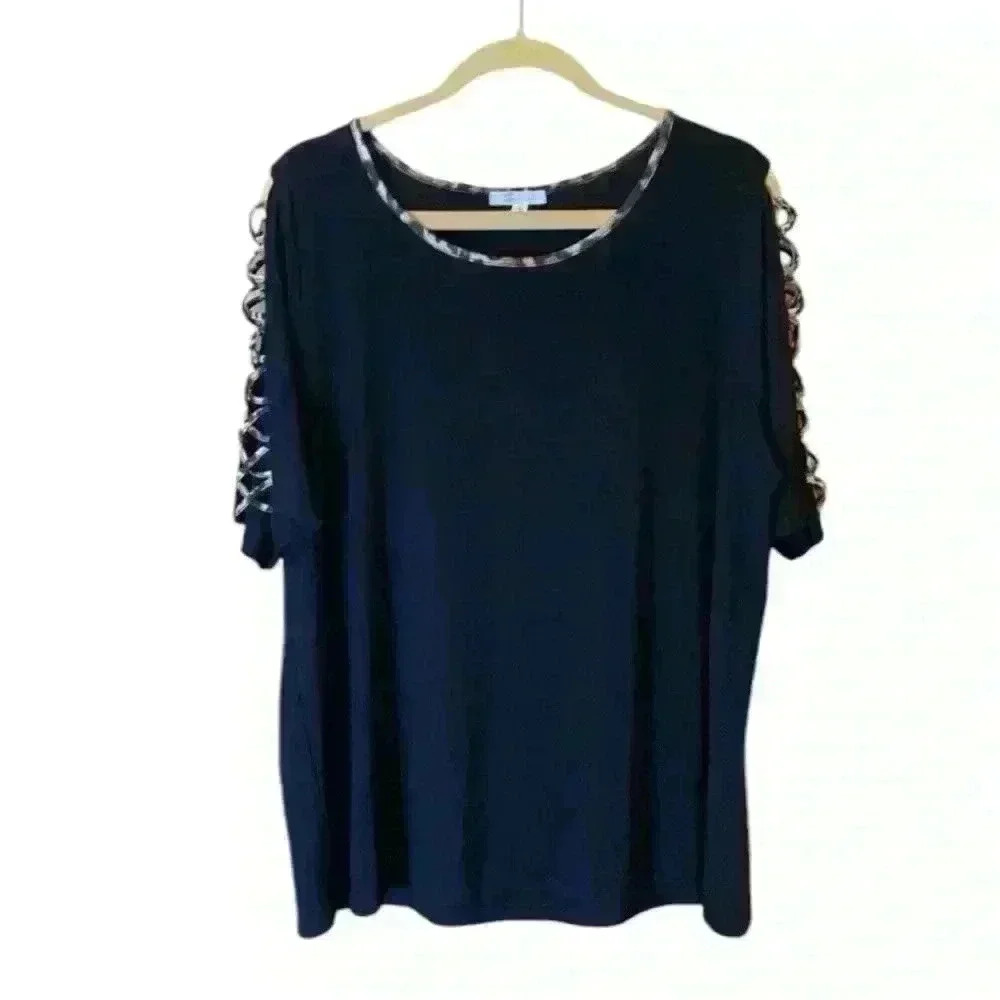 89th and Madison Blouse Short Sleeves 1X - Picture 2 of 15
